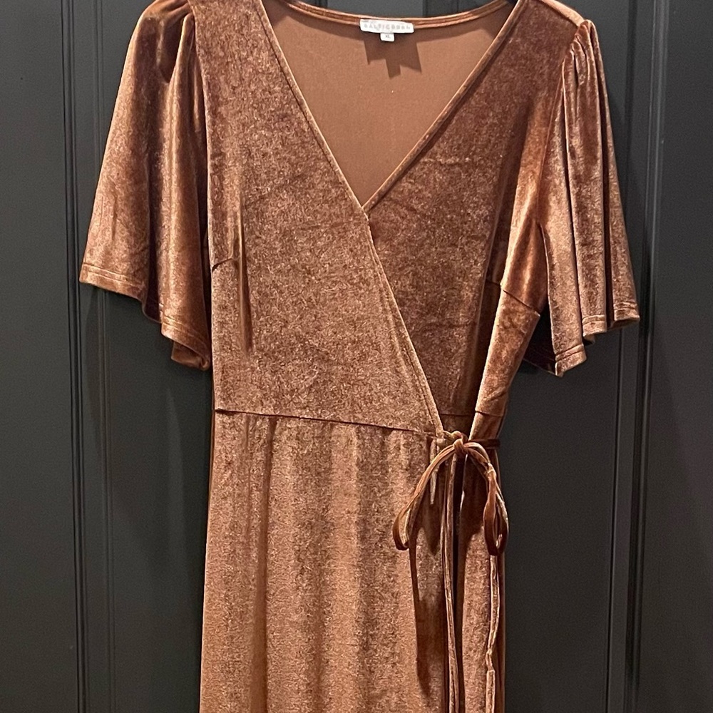 Baltic Born Meghan Velvet Wrap Maxi Dress in Spice